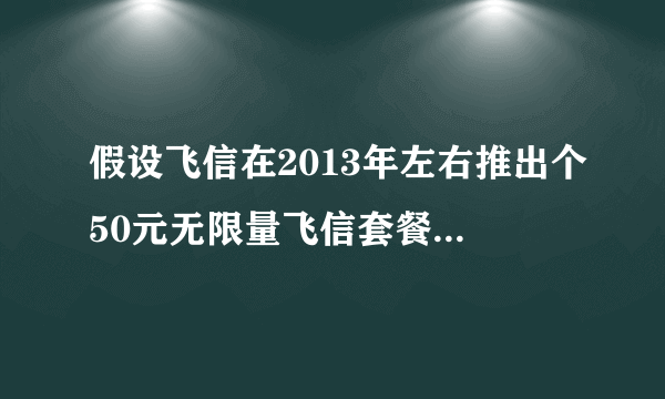 假设飞信在2013年左右推出个50元无限量飞信套餐，是不是现在没微信什么事了？