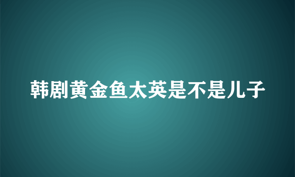 韩剧黄金鱼太英是不是儿子