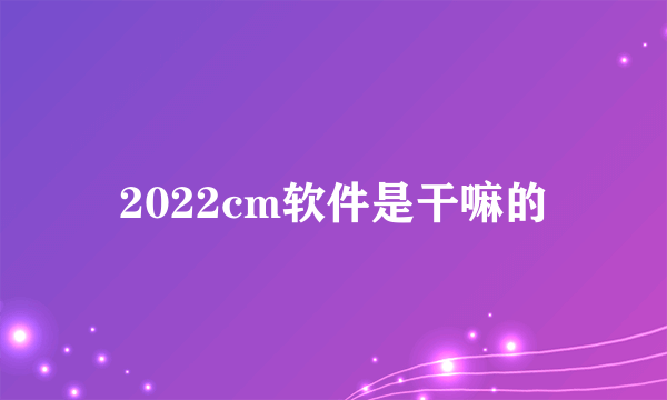 2022cm软件是干嘛的