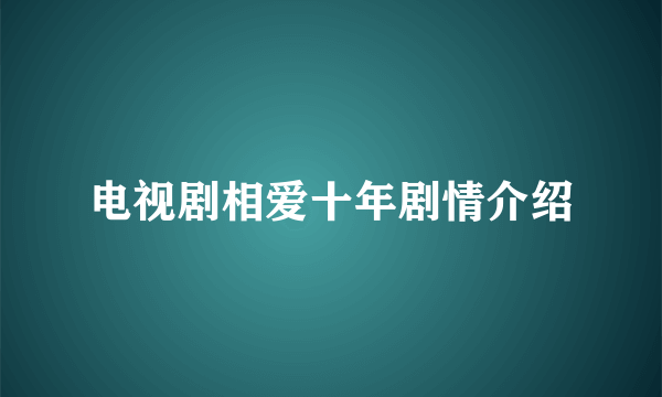 电视剧相爱十年剧情介绍