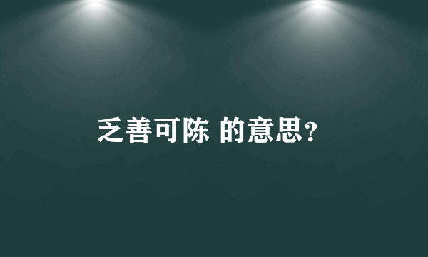 乏善可陈 的意思？