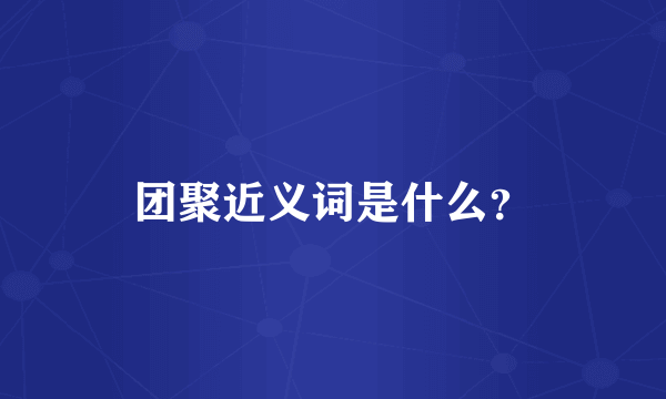 团聚近义词是什么？