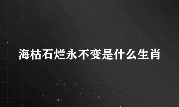 海枯石烂永不变是什么生肖