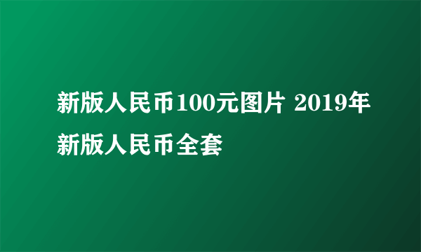 新版人民币100元图片 2019年新版人民币全套