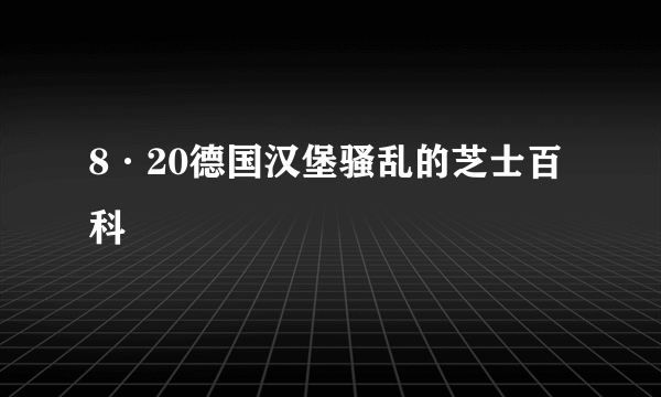 8·20德国汉堡骚乱的芝士百科