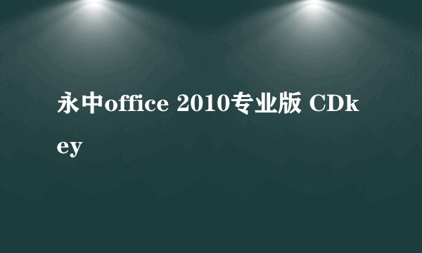 永中office 2010专业版 CDkey