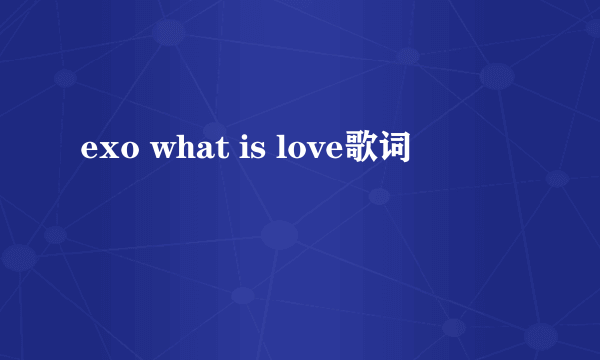 exo what is love歌词