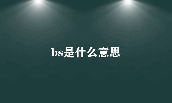 bs是什么意思