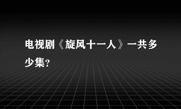 电视剧《旋风十一人》一共多少集？