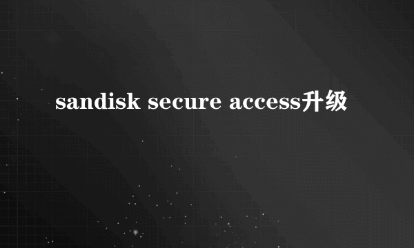 sandisk secure access升级