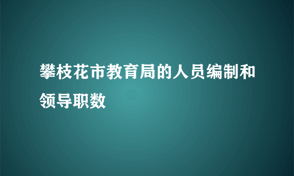 攀枝花市教育局的人员编制和领导职数