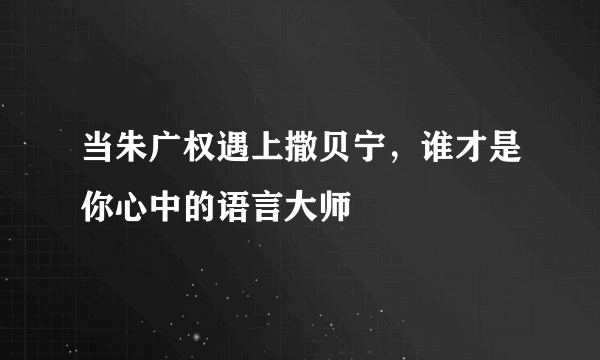 当朱广权遇上撒贝宁，谁才是你心中的语言大师