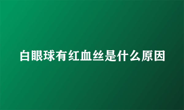 白眼球有红血丝是什么原因