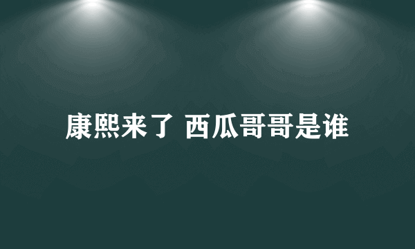 康熙来了 西瓜哥哥是谁