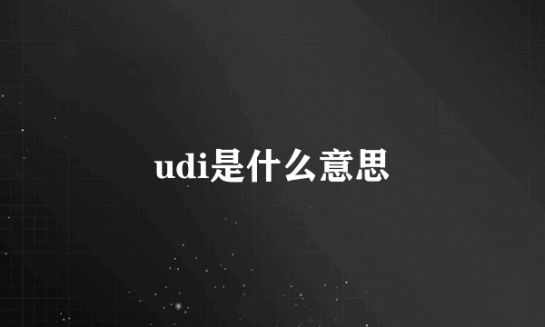 udi是什么意思