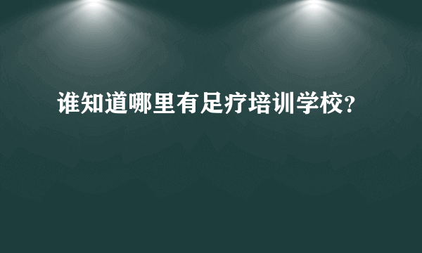 谁知道哪里有足疗培训学校？