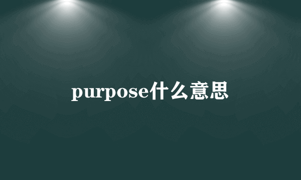 purpose什么意思