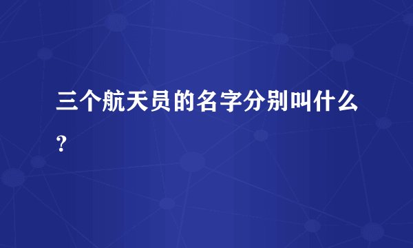 三个航天员的名字分别叫什么？