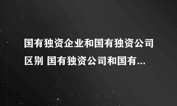 国有独资企业和国有独资公司区别 国有独资公司和国有企业的区别