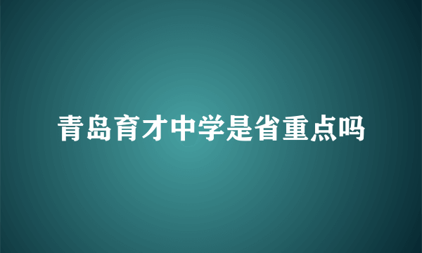 青岛育才中学是省重点吗