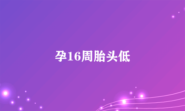 孕16周胎头低