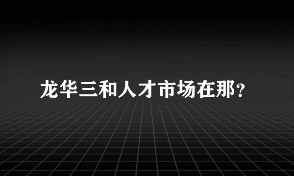 龙华三和人才市场在那？