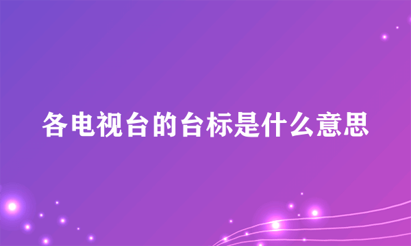 各电视台的台标是什么意思