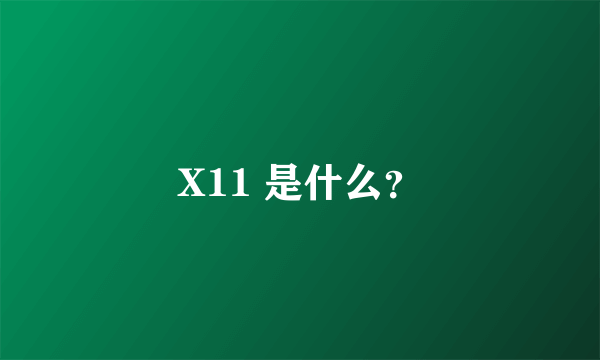 X11 是什么？