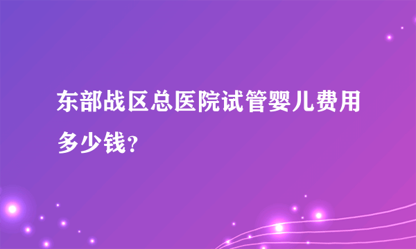 东部战区总医院试管婴儿费用多少钱？