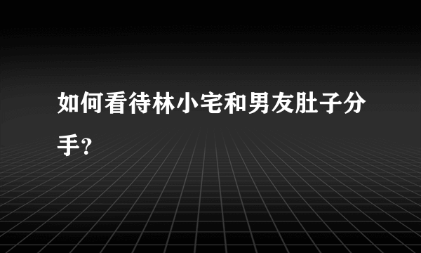 如何看待林小宅和男友肚子分手？