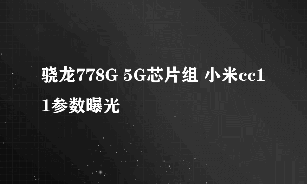 骁龙778G 5G芯片组 小米cc11参数曝光