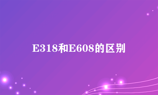 E318和E608的区别