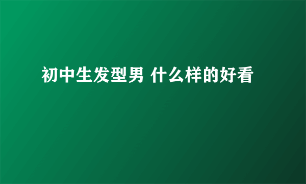 初中生发型男 什么样的好看