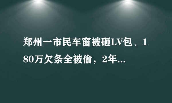 郑州一市民车窗被砸LV包、180万欠条全被偷，2年后她为民警送来锦旗, 你怎么看？