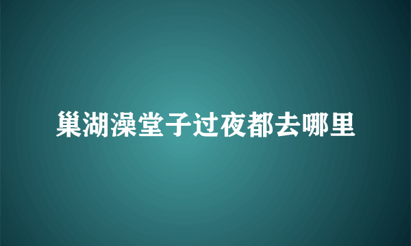 巢湖澡堂子过夜都去哪里