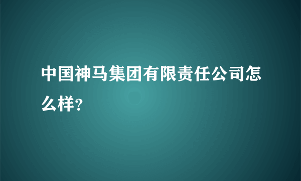 中国神马集团有限责任公司怎么样？