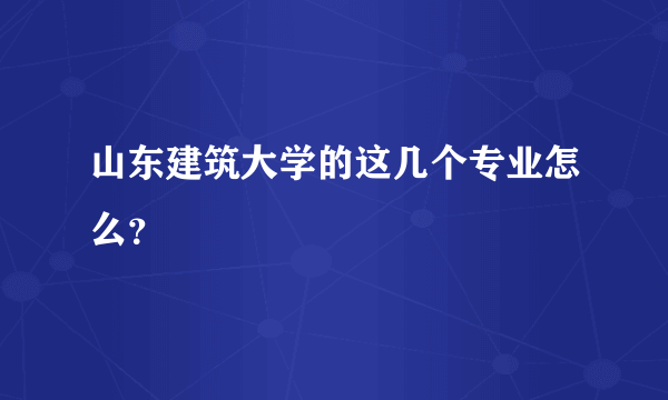 山东建筑大学的这几个专业怎么？