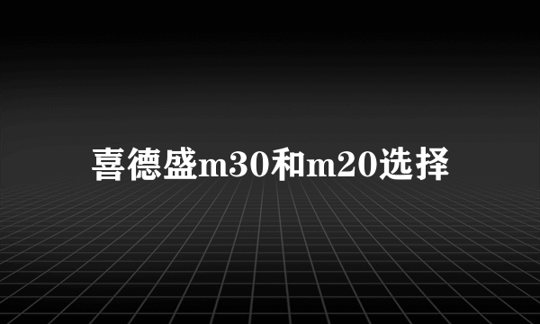 喜德盛m30和m20选择