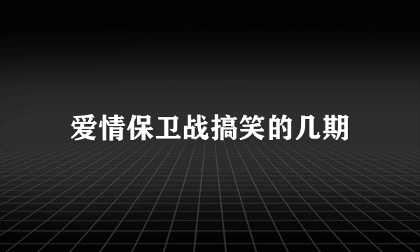 爱情保卫战搞笑的几期