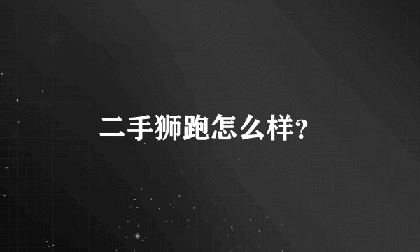 二手狮跑怎么样？