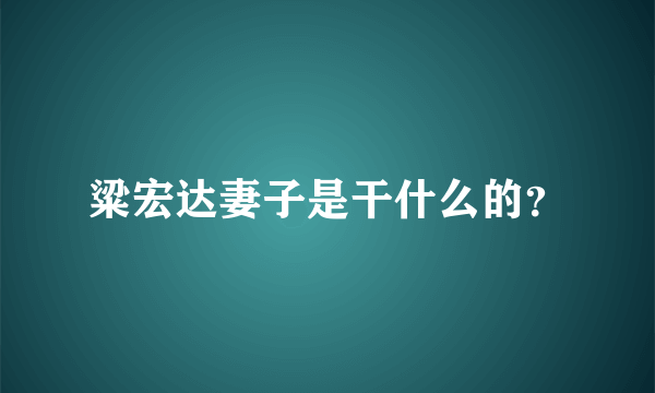 粱宏达妻子是干什么的？