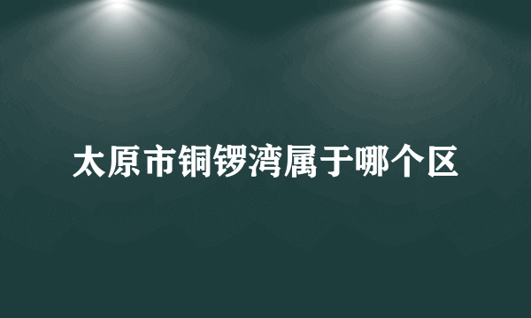 太原市铜锣湾属于哪个区