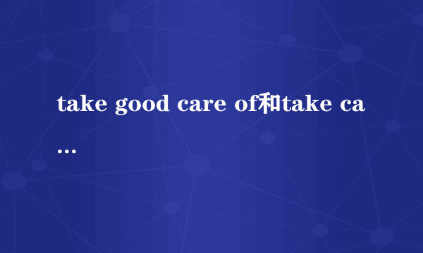 take good care of和take care of有区别吗