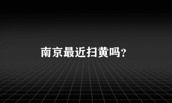 南京最近扫黄吗？