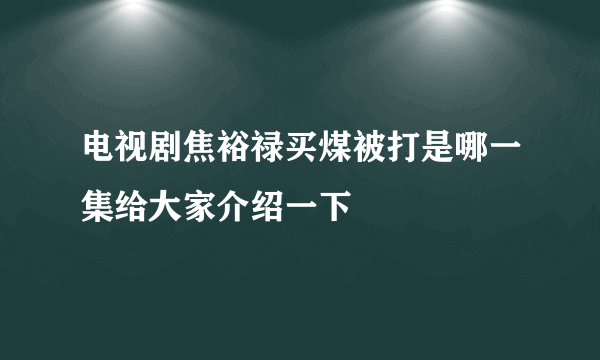 电视剧焦裕禄买煤被打是哪一集给大家介绍一下