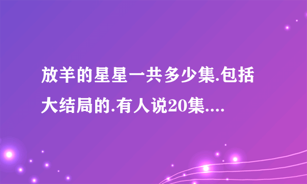 放羊的星星一共多少集.包括大结局的.有人说20集.但是我看到了31集