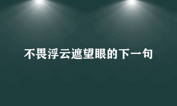 不畏浮云遮望眼的下一句