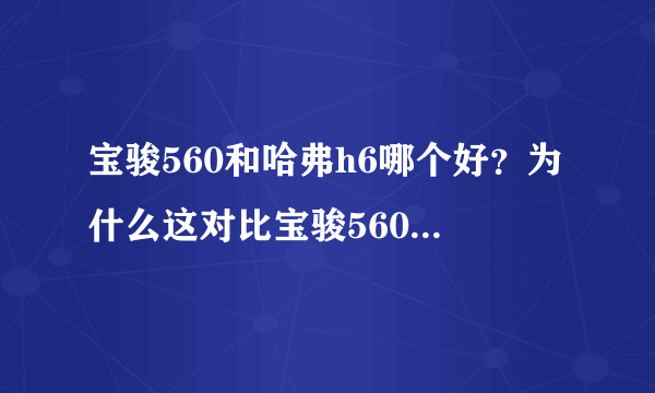 宝骏560和哈弗h6哪个好？为什么这对比宝骏560好像比哈佛h6还好