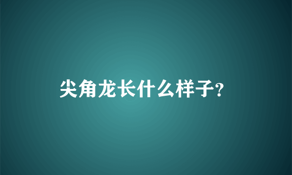 尖角龙长什么样子？