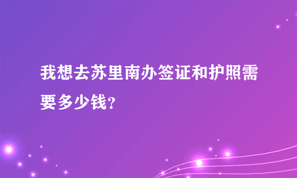 我想去苏里南办签证和护照需要多少钱？